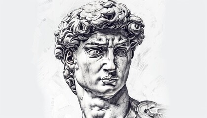 Marble statue of David displaying intricate details and expressive features