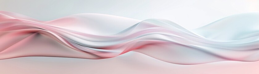 Obraz premium A tranquil 3D abstract background with soft gradients and gentle curves, designed to emphasize the copy space for soothing content