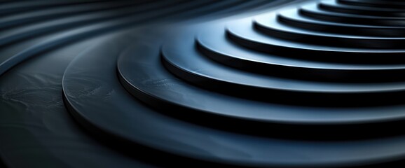 Abstract Dark Blue Curved Shapes