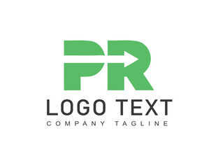 Simple P R letter logo design with unique concept