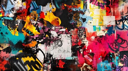 Fototapeta premium Urban Graffiti Collage Background