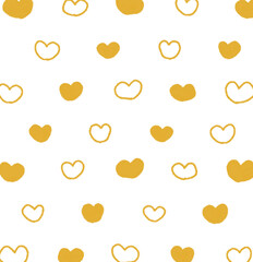 しましまのハート柄背景の手描きイラスト4