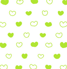 しましまのハート柄背景の手描きイラスト7