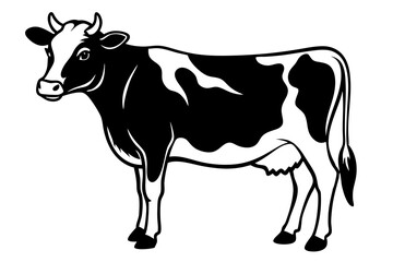 jersey cow vector black silhouette vector illustration white background