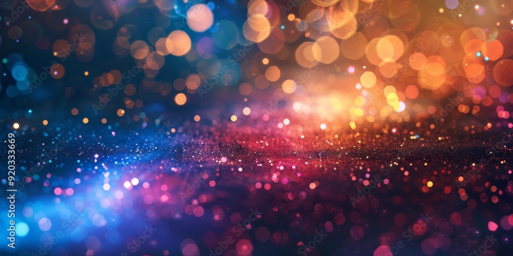 Poster a mesmerizing abstract backdrop with a stunning array of colorful bokeh lights and captivating spark