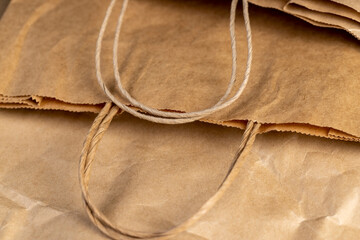 old paper bag for goods made of recycled paper