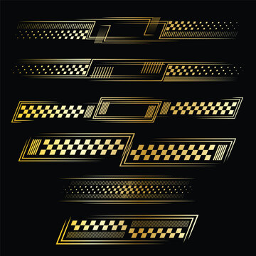 Racing sport golden gradient decals