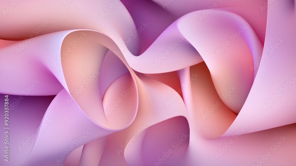 Poster a smooth, abstract design featuring flowing shapes and soft colors, creating a calming visual effect