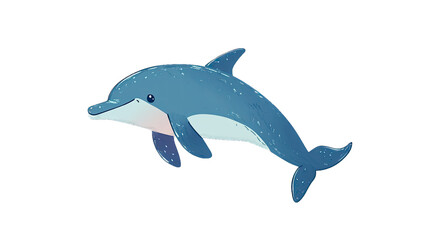 Fototapeta premium Cute Cartoon-Style Illustration of a Playful Dolphin with a Transparent Background