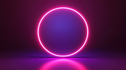 Obraz premium Vibrant Glowing Neon Circle with Transparent Background