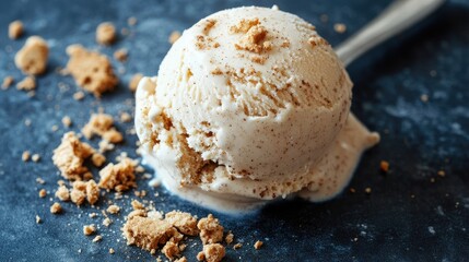 Speculoos ice cream scoop. Generative AI