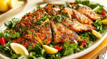 Spicy catfish salad. Generative AI