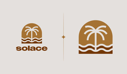 Palm Tree Logo Template. Universal creative premium symbol. Vector illustration. Creative Minimal design template. Symbol for Corporate Business Identity