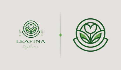 Leaf Flower Tree monoline. Universal creative premium symbol. Vector sign icon logo template. Vector illustration