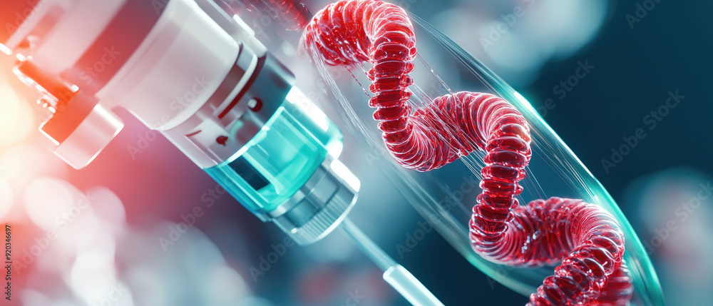 Poster explore cutting-edge gene editing techniques using holographic crispr technology in a state-of-the-a