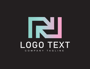 Fototapeta premium Luxury letter R line color logo
