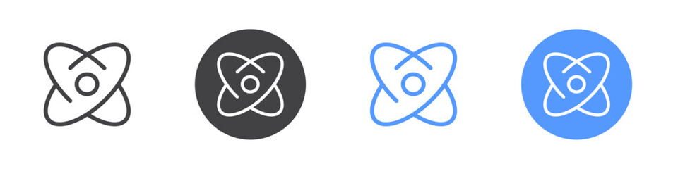 Atom icon Flat illustration vector with thin stroke