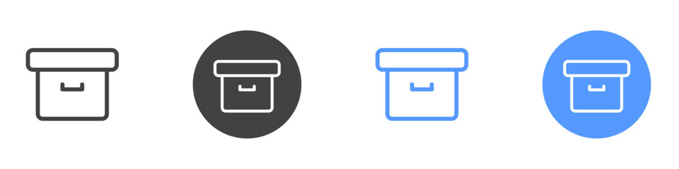 Archieve icon Flat illustration vector with thin stroke
