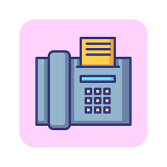 Fax message line icon. Fax machine, print, paper. Communication concept. Can be used for topics like correspondence, retro, paperwork