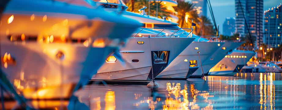 Offshore, super yachts against the backdrop of a modern city. Tax evasion