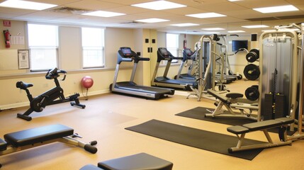 Fototapeta premium Well-Equipped Gym Interior