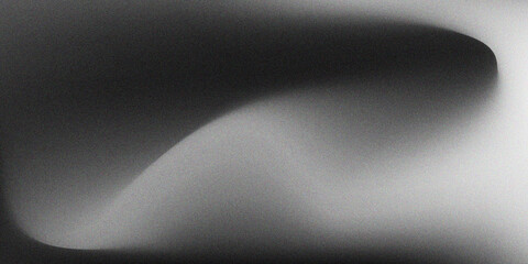 Grainy background,  black white abstract backdrop, noise texture banner poster grunge header design copy space.