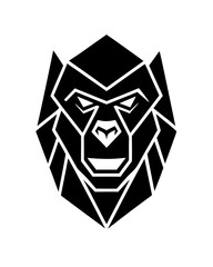 Geometric gorilla head silhouette vector