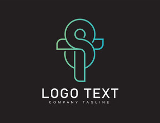 Business logo with monogram sign S T