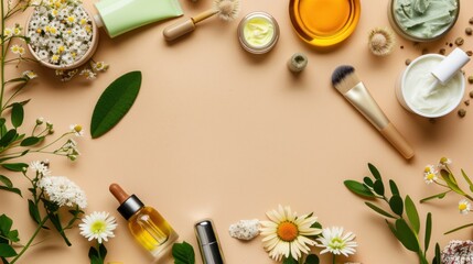 Natural Beauty Products Flat Lay