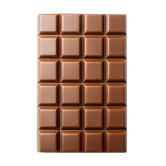 Obraz premium Milk chocolate bar top view isolated on transparent background