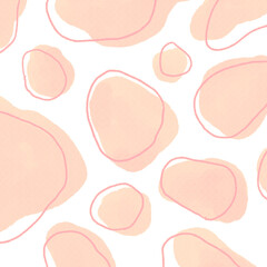 河原の石のような丸い抽象形の水彩背景イラスト17