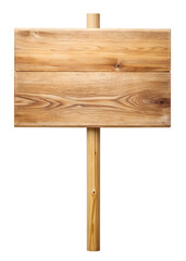 Wooden signboard isolated on transparent background