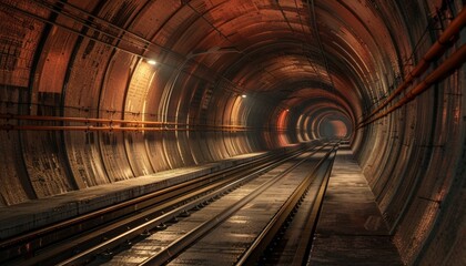 Obraz premium Curving Subway Tunnel