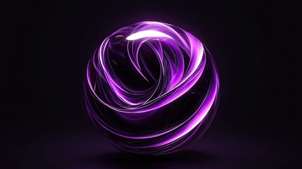 Abstract Glowing Purple Sphere on a Dark Background