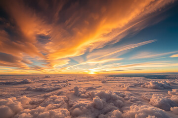 A breathtaking sky filled with vibrant colors and dynamic cloud patterns, showcasing a stunning blend of hues and textures.