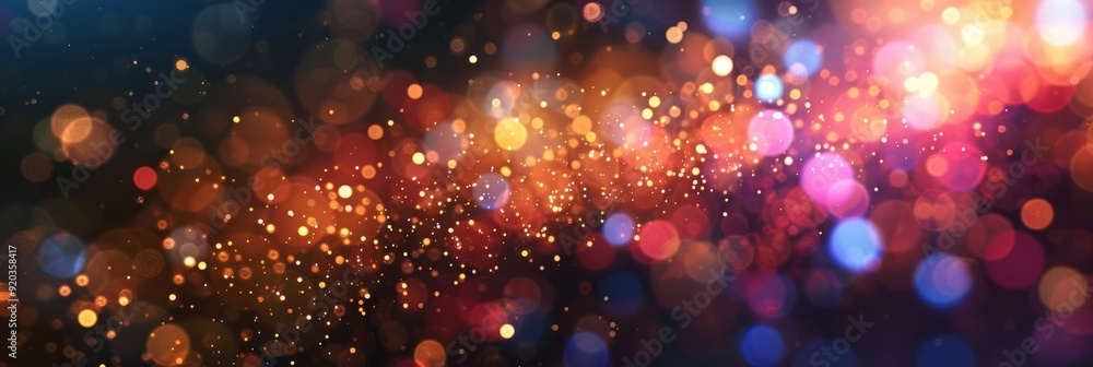 Poster the vibrant texture of a multitude of colorful bokeh lights is creating a truly dreamy and enchantin