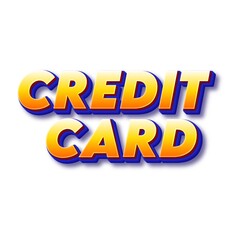 3D Credit card text poster