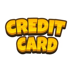 3D Credit card text poster