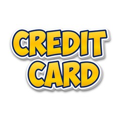 3D Credit card text poster