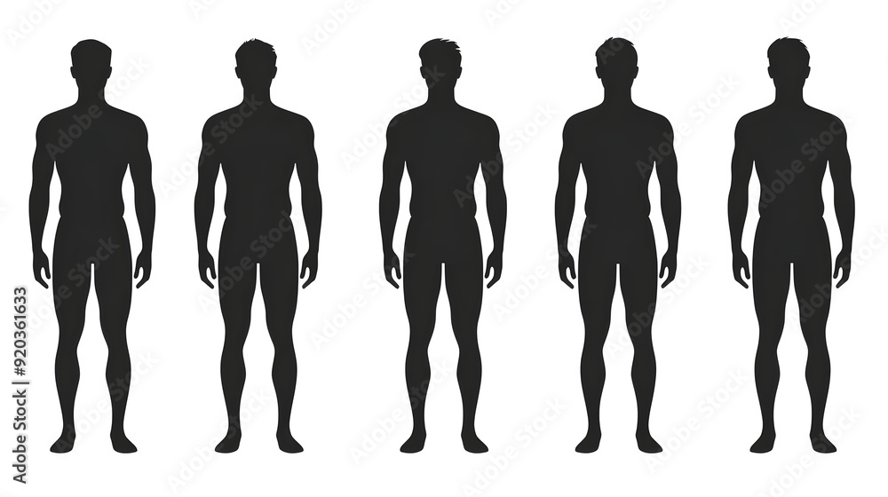 Poster silhouette figures representing various body types and shapes.