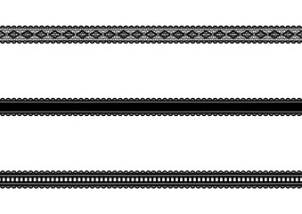 レースリボン3種類の背景イラスト