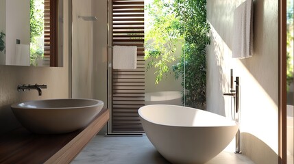 Fototapeta premium Modern Bathroom: Stylish and Functional Design