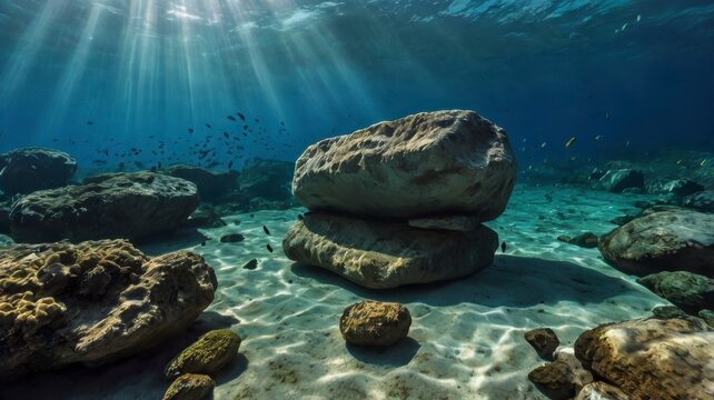 Large stones underwater