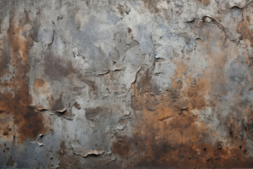 Processed collage of old rusty metal sheet texture in daylight. Background for banner