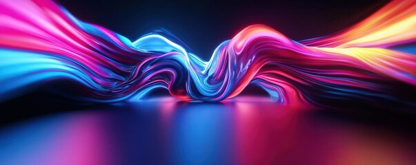 Abstract metamorphosis, holographic energy pulses, futuristic transformation, vibrant neon lights