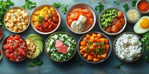 Nutritious Dishes in a Clean Layout, generative ai