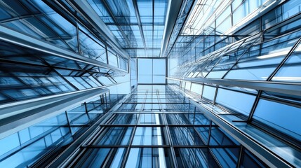 Geometric Patterns in Modern Architecture with Steel and Glass Elements