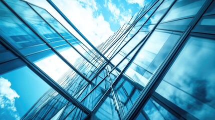 Geometric Patterns in Modern Architecture with Steel and Glass Elements