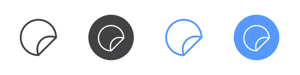 Sticker icon Flat simple outline set