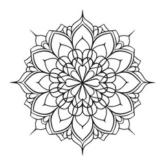 Elegant Mandala Design with Symmetrical Patterns and Interconnected Circles Adults Coloring Book